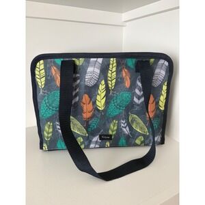 Thirty-One Get Creative Caddy Falling Feathers Pattern Organizer Excellent
